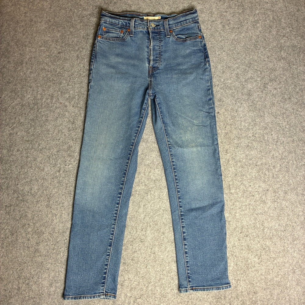 Levis Wedgie Straight Jeans 28x27 Blue Wedgie Straight Button Fly Denim Cotton